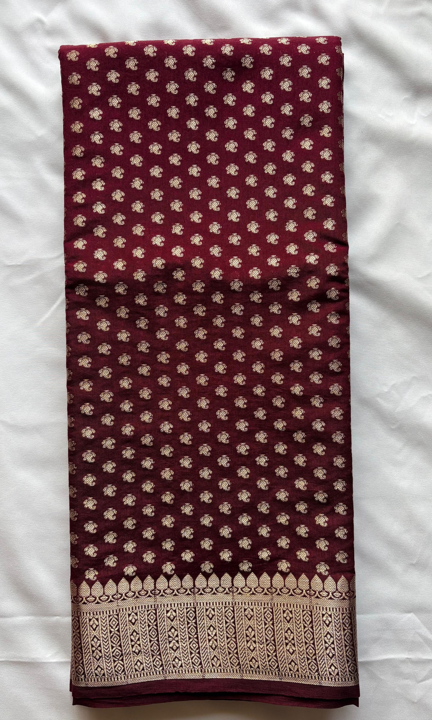 Maroon Banarasi silk saree