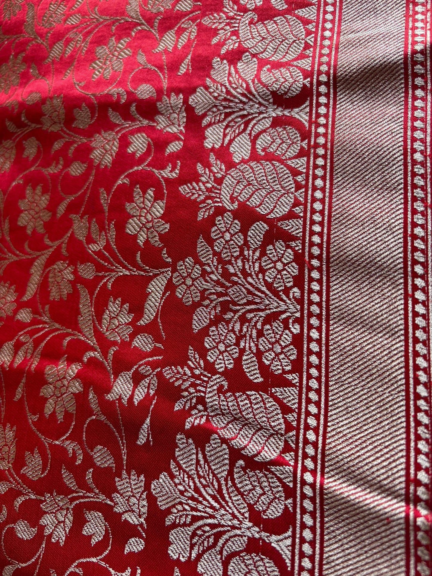 Red Mashru Saree