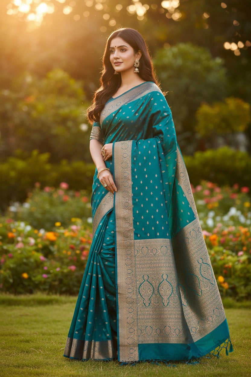 Exclusive Peacock Color Saree