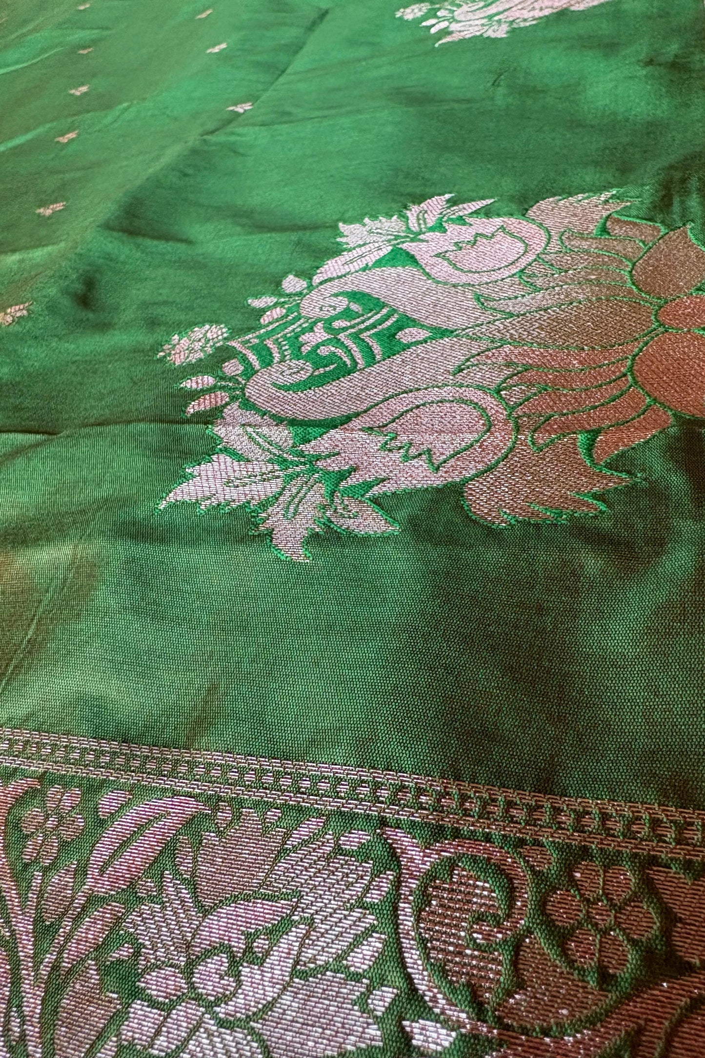Green silk saree