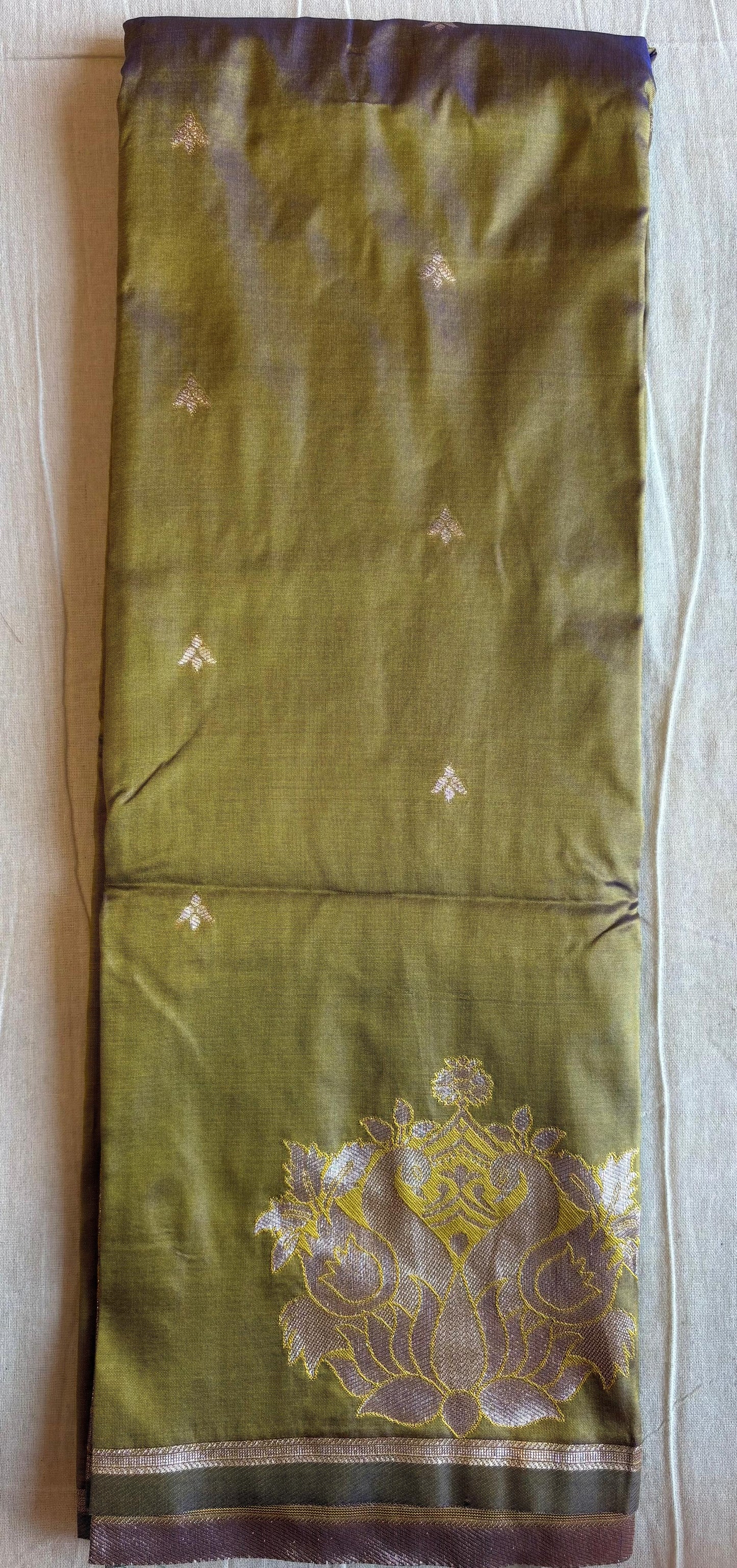 Green silk saree