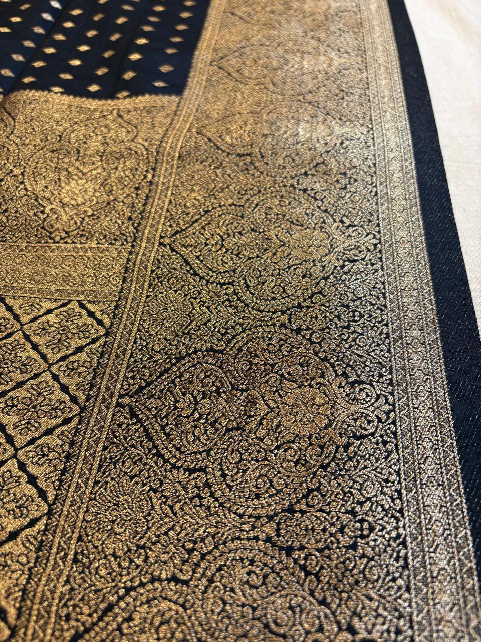 Dark blue silk saree