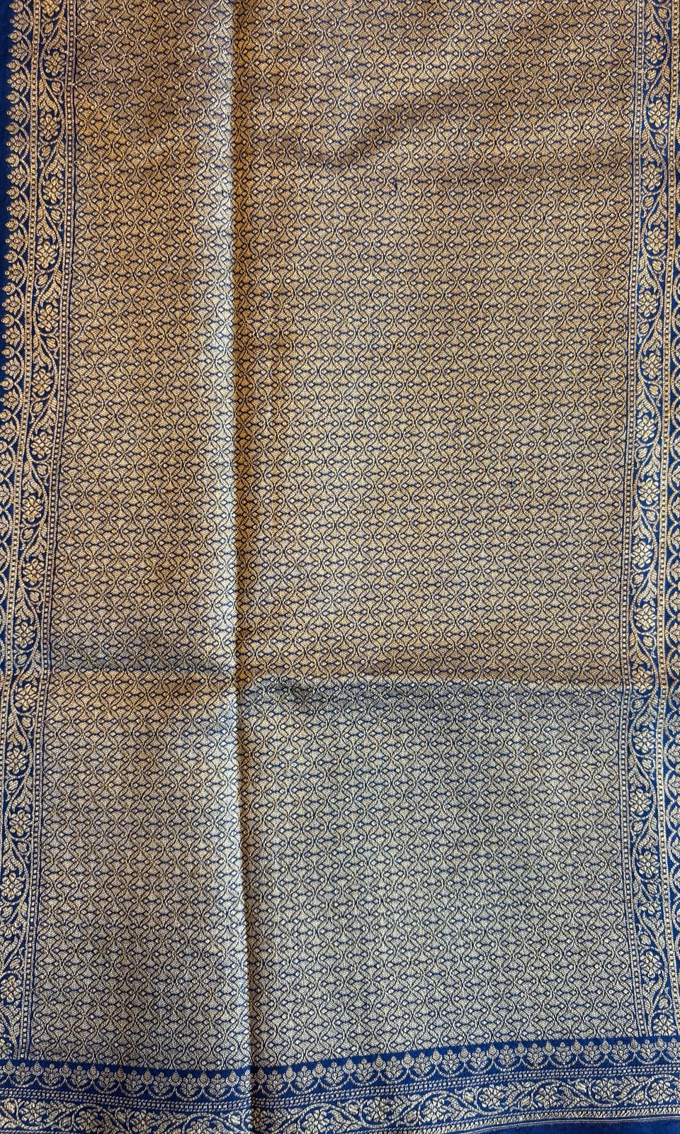 Banarasi blue chiniya silk