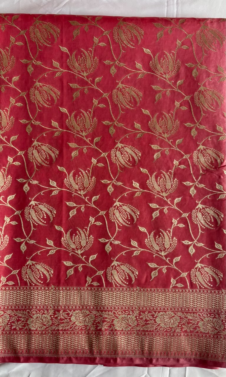 Pink Semi katan silk saree