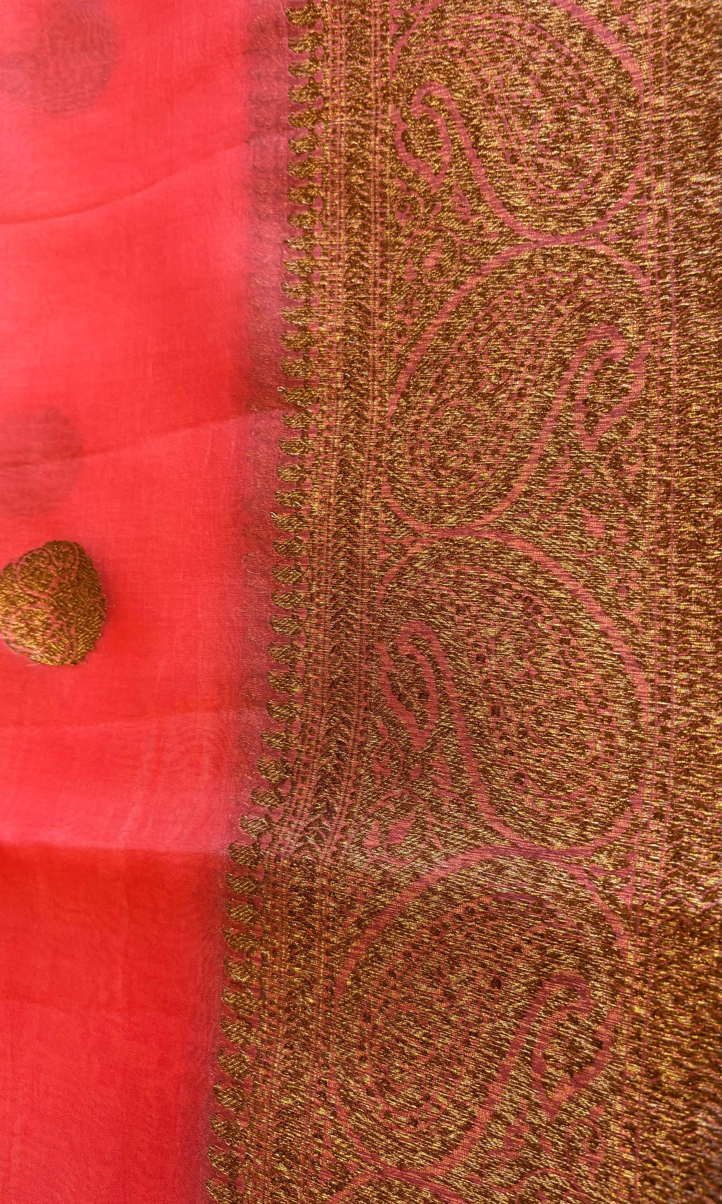 Banarasi pure kora organza pink silk saree