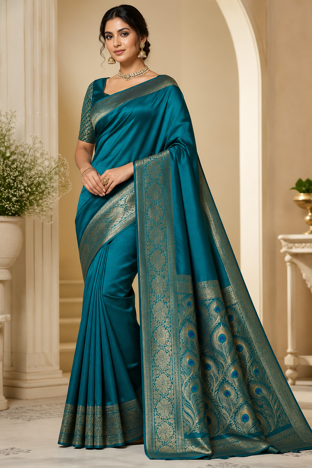 peacock color sarees