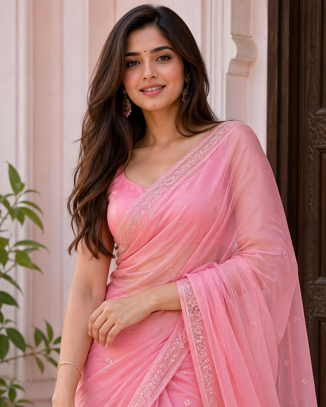 pink color silk sarees