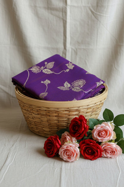 Purple silk saree