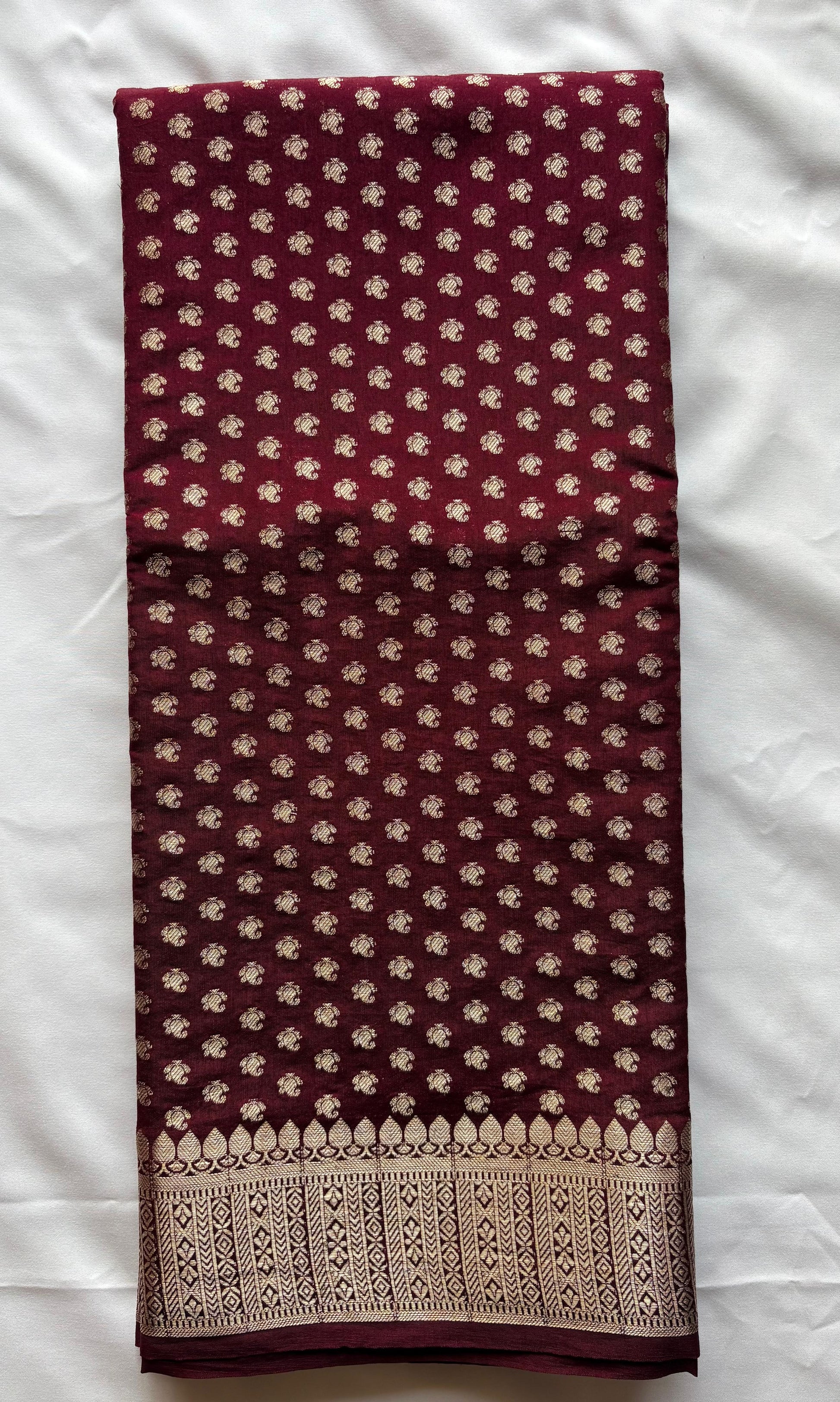 Maroon Banarasi silk saree