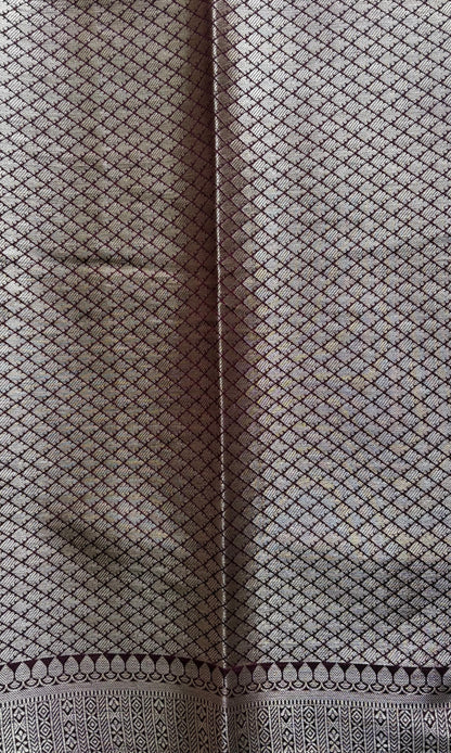 Maroon Banarasi silk saree
