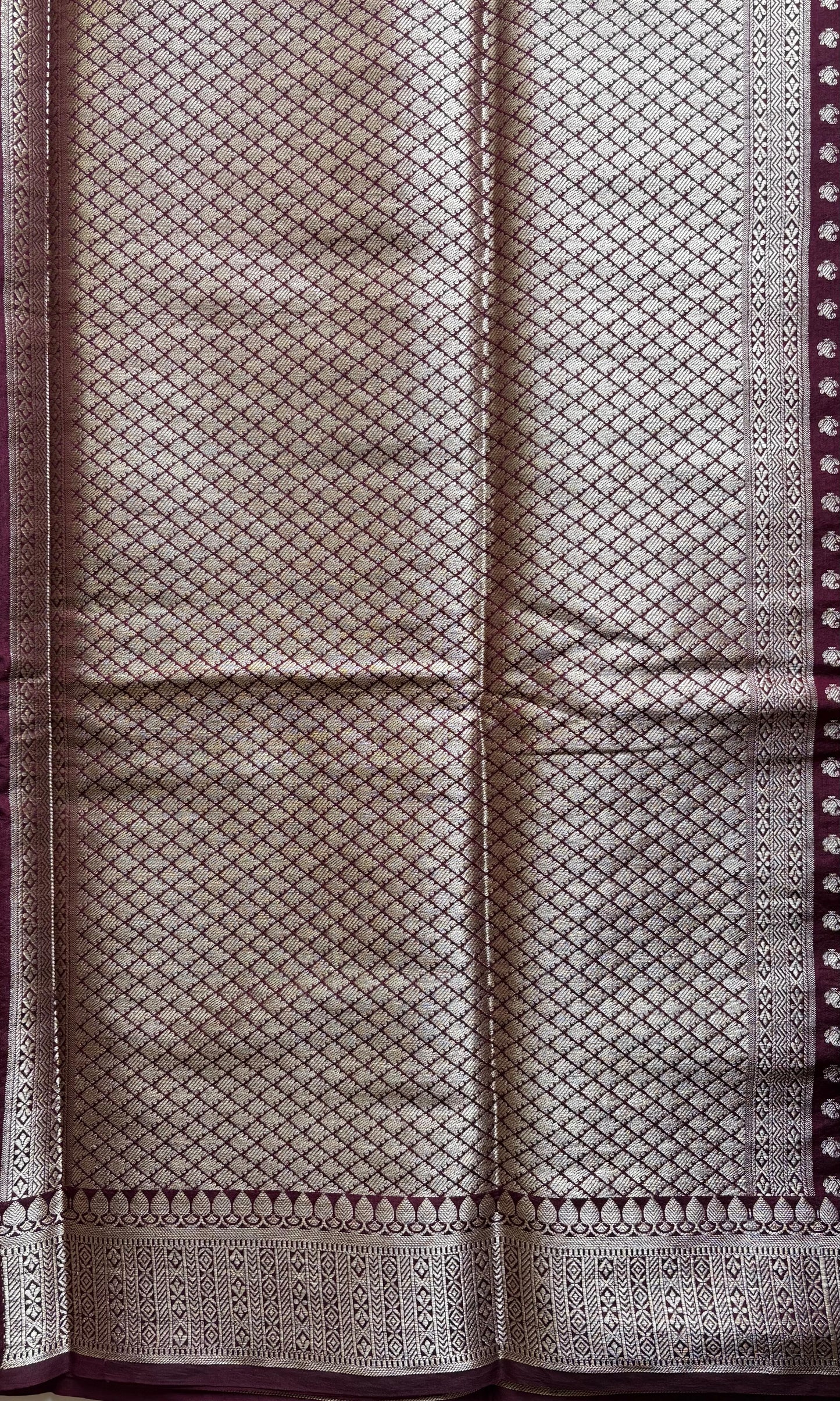 Maroon Banarasi silk saree