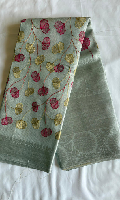 Gray Tissue Saree