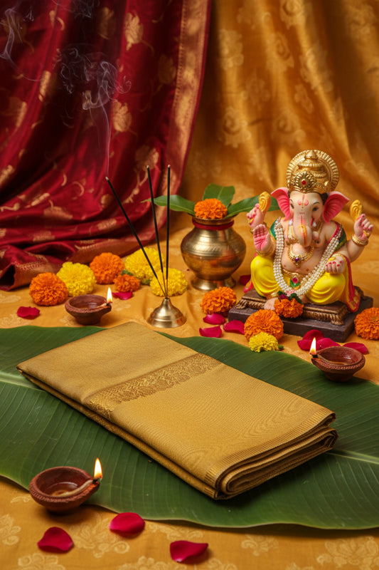 Golden Tissue Saree