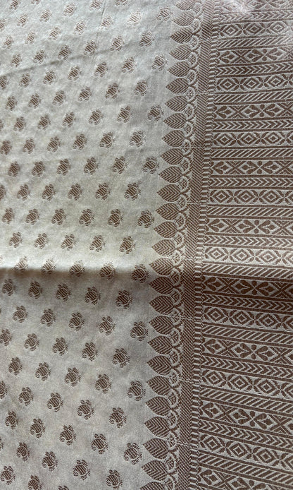 White Banarasi silk saree