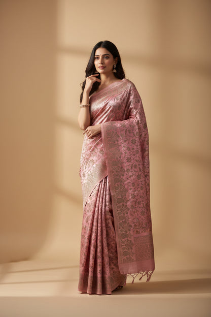 Pink Mashru Saree