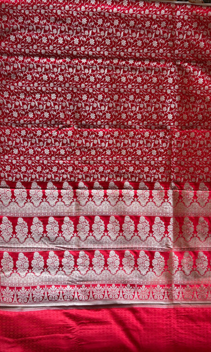 Red Mashru Saree