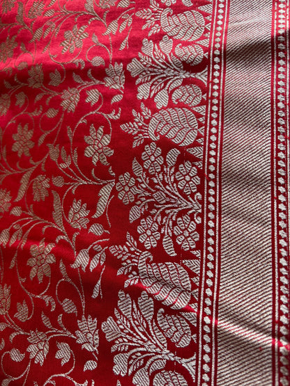Red Mashru Saree