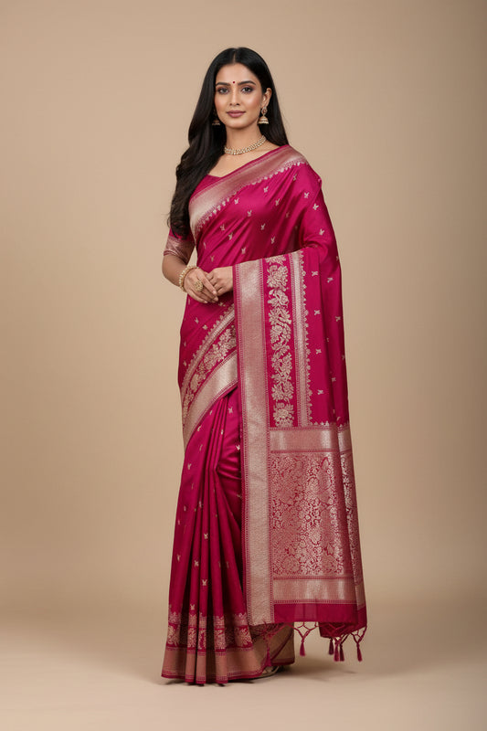 Pink Mashru saree
