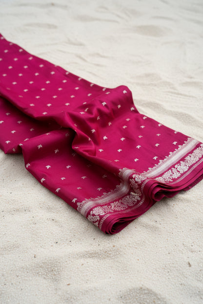 Pink Mashru saree