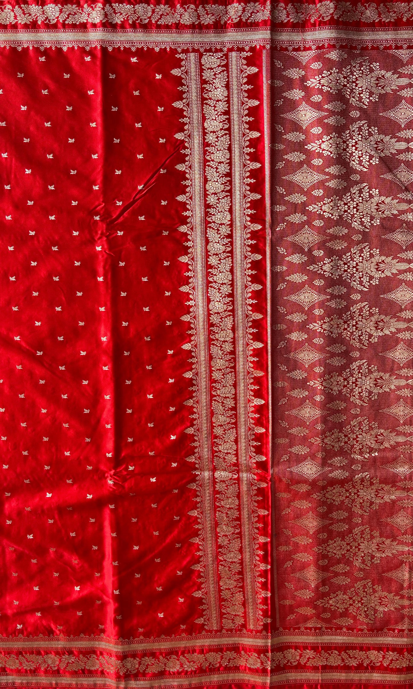 Red Mashru Saree