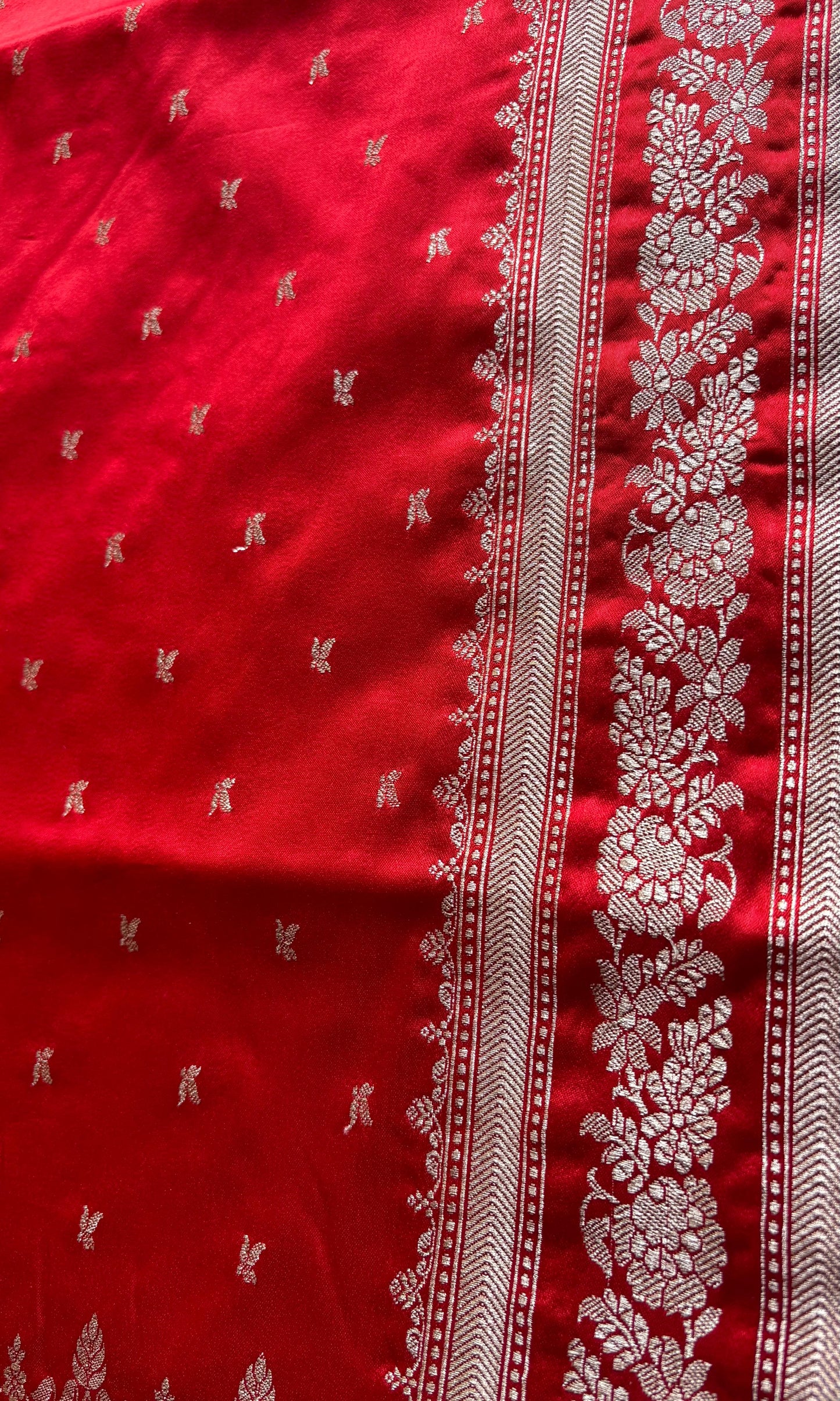 Red Mashru Saree