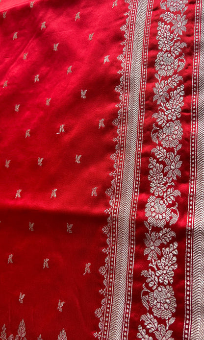 Red Mashru Saree