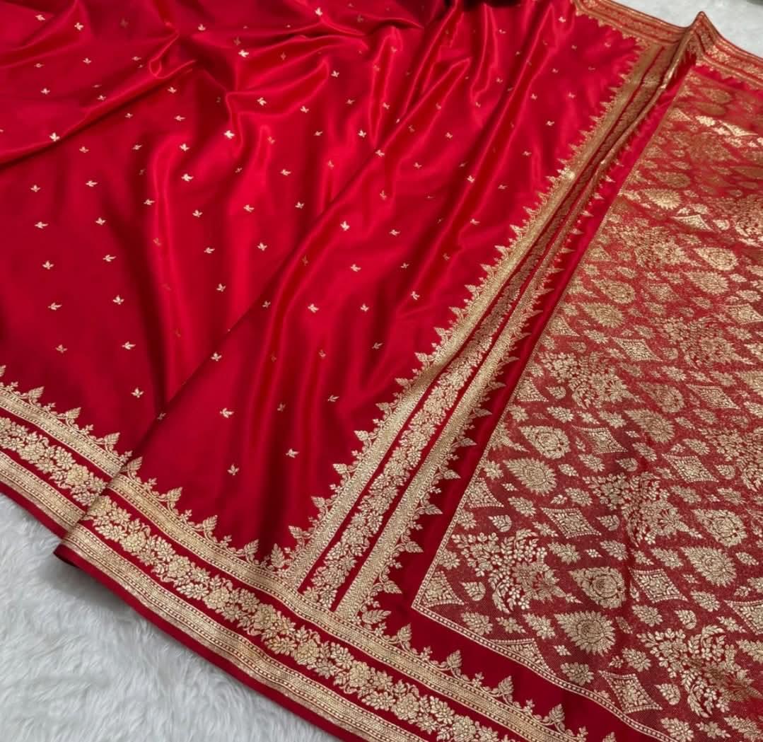 Red Mashru Saree