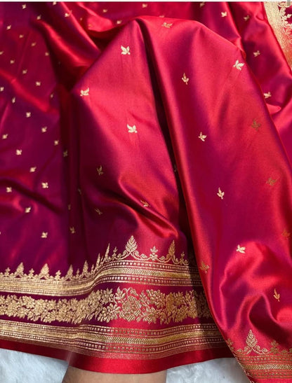 Red Mashru Saree