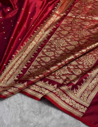 Red Mashru Saree