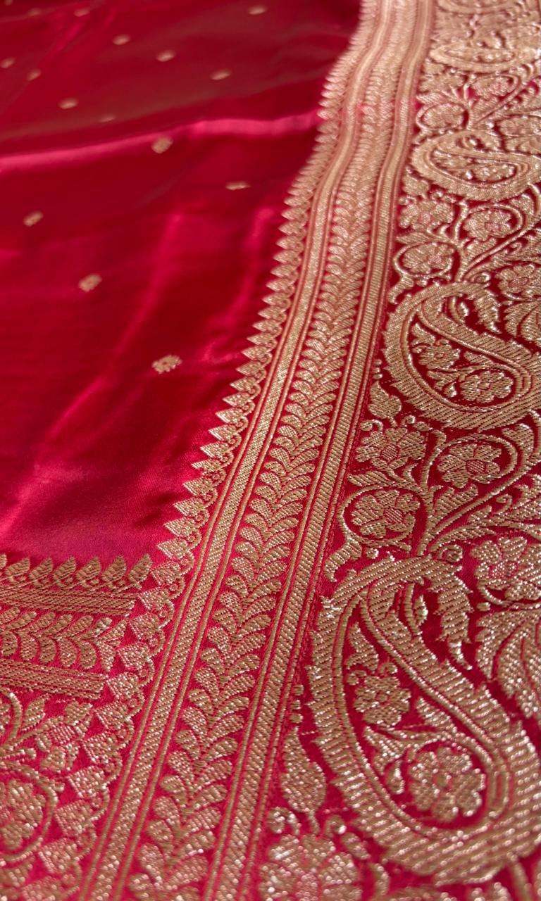 Red Mashru Saree