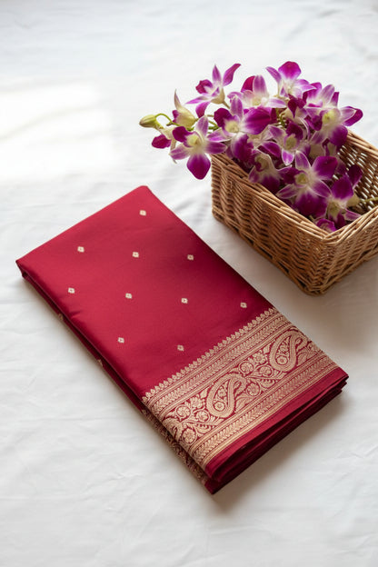 Red Mashru Saree