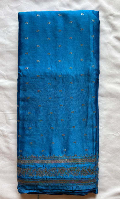Blue Banarsi silk saree