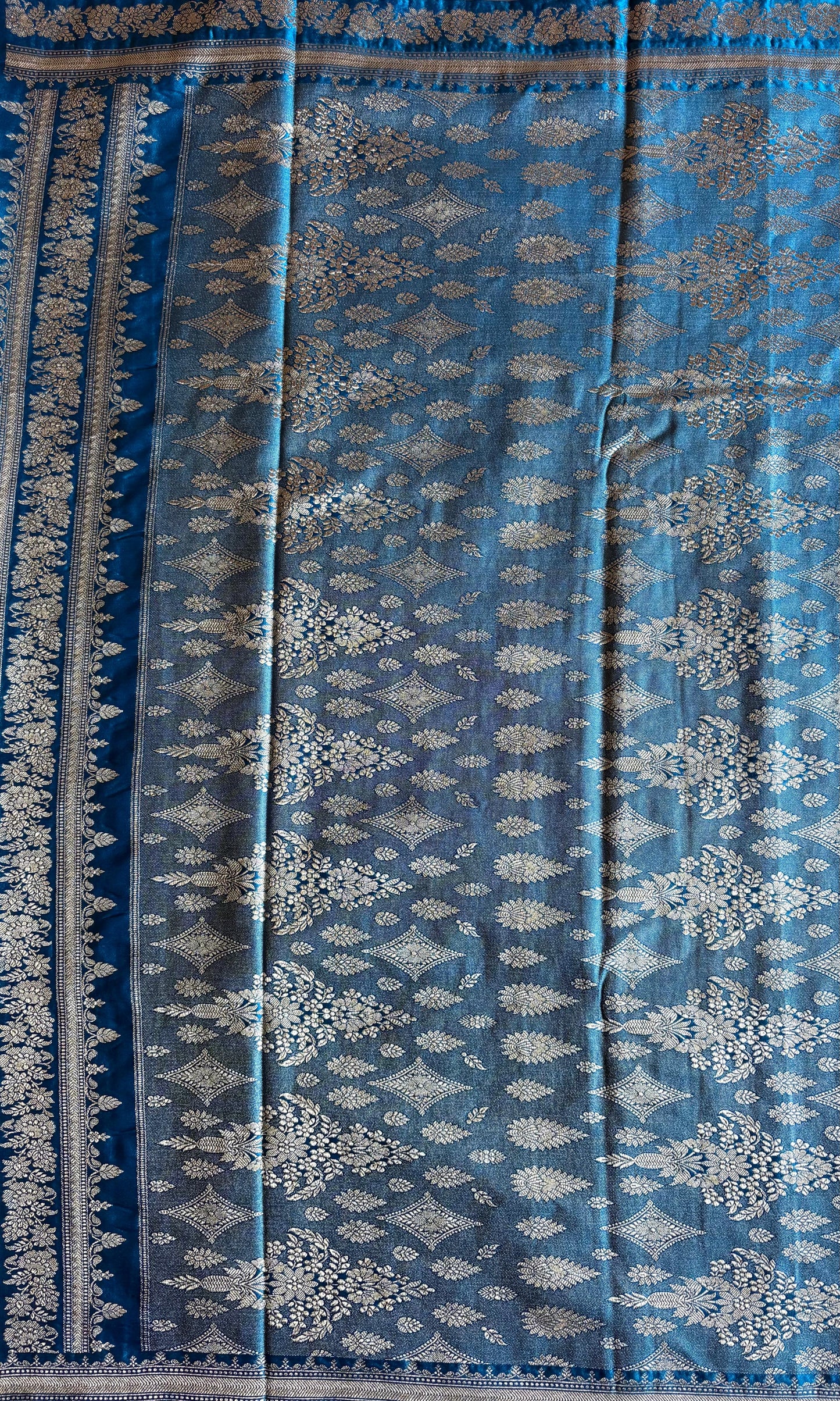 Blue Banarsi silk saree