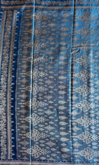 Blue Banarsi silk saree