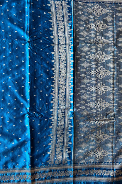 Blue Banarsi silk saree