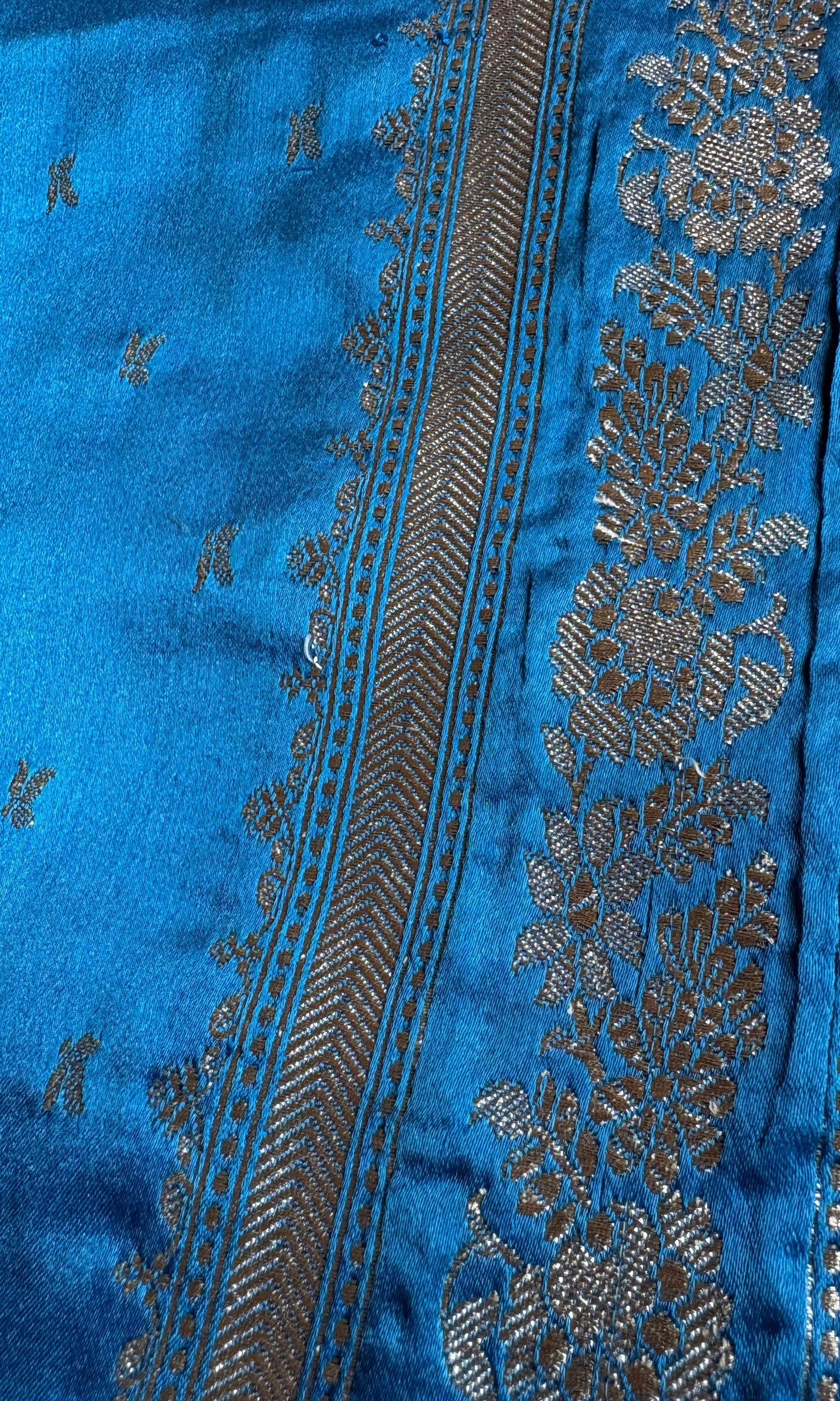 Blue Banarsi silk saree