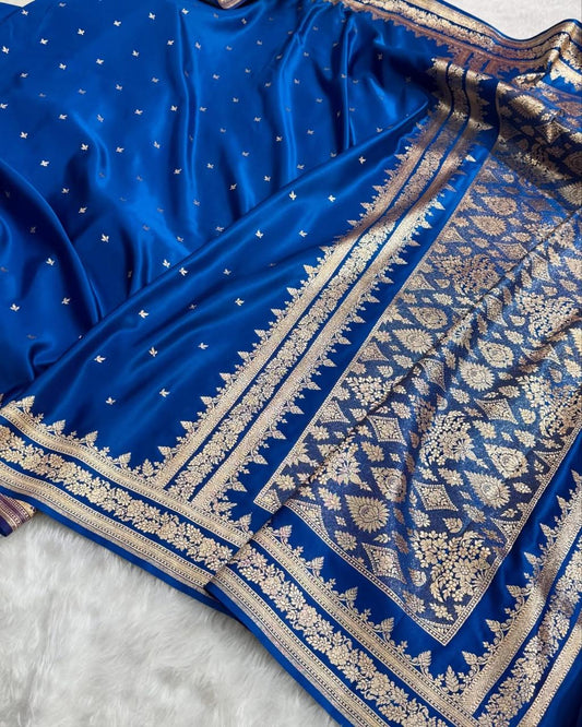Blue Banarsi silk saree