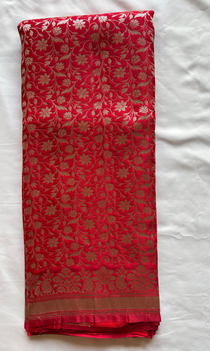 Red Mashru Saree