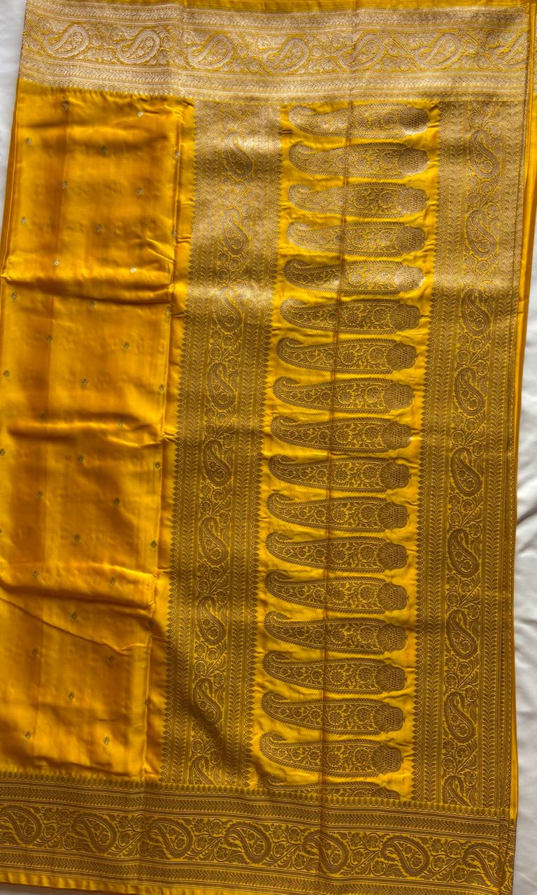 Yellow Mashru Saree