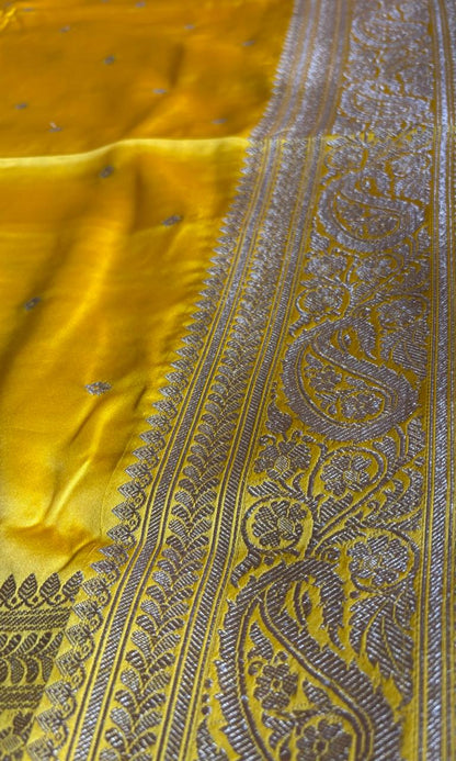 Yellow Mashru Saree