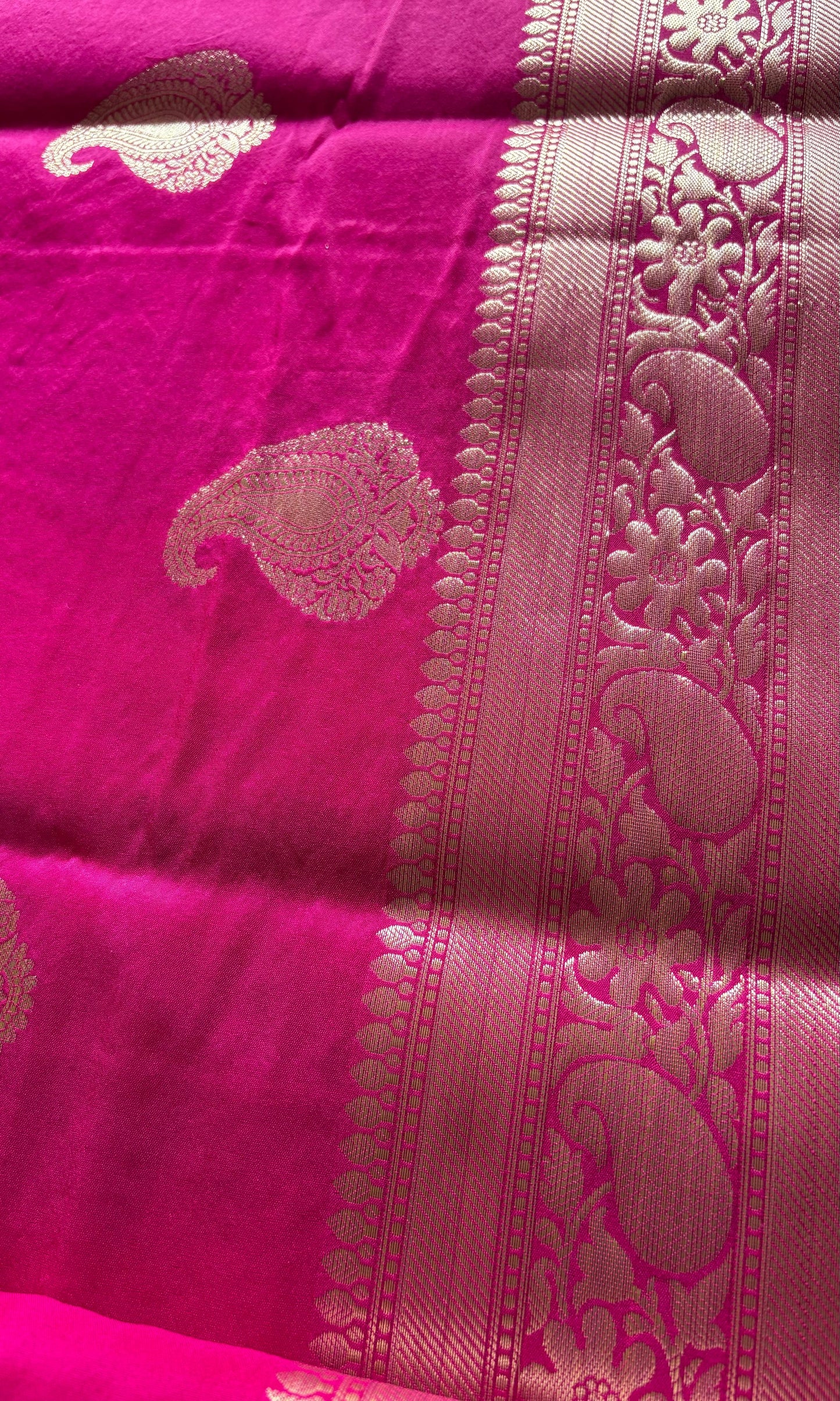 Rani Pink Silk Saree