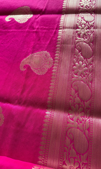 Rani Pink Silk Saree