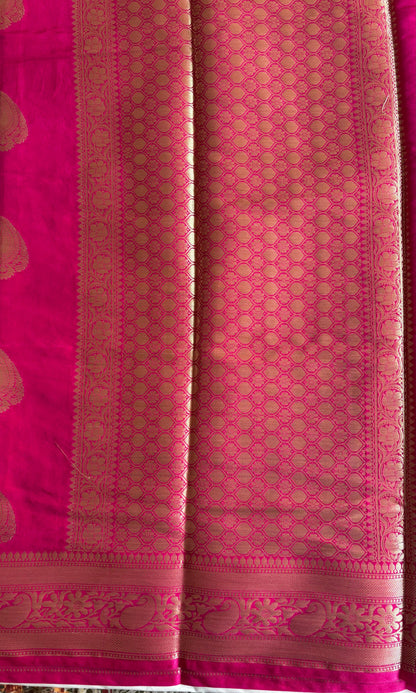 Rani Pink Silk Saree