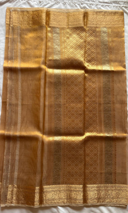 Brown Pure Tissue saree