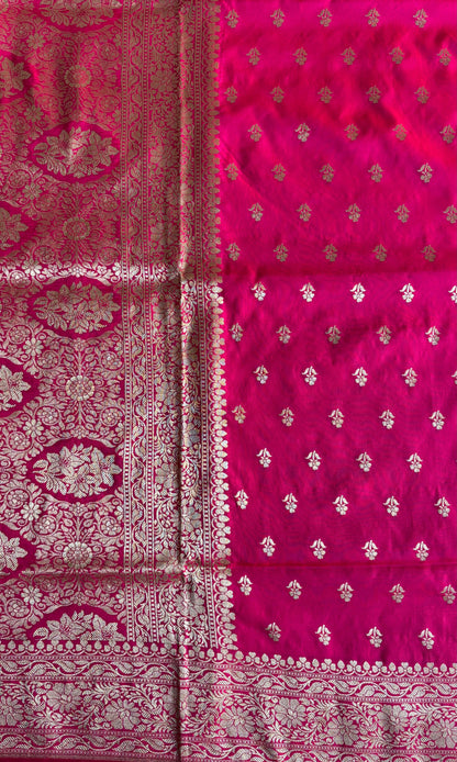 Banarsi pink mashru silk saree