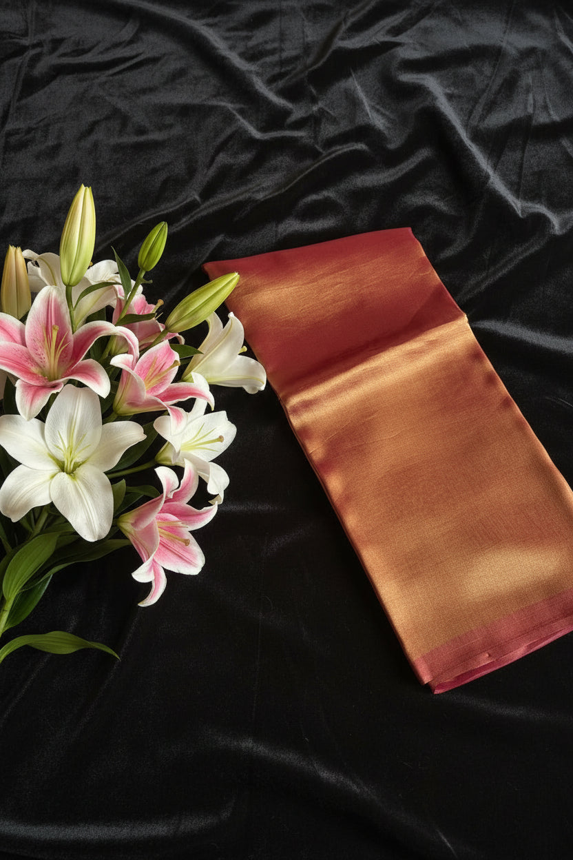 Brown tissue saree