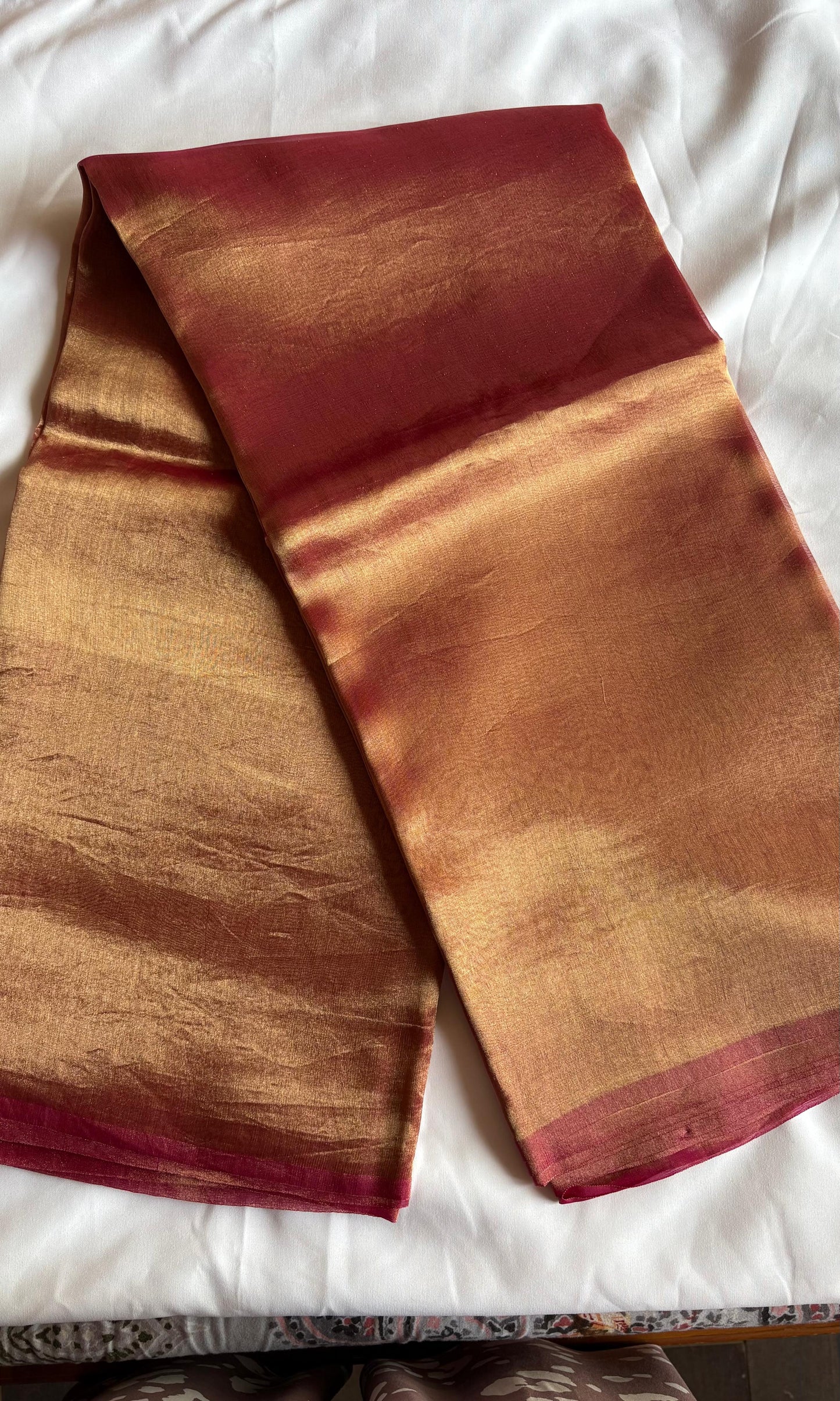 Brown tissue saree