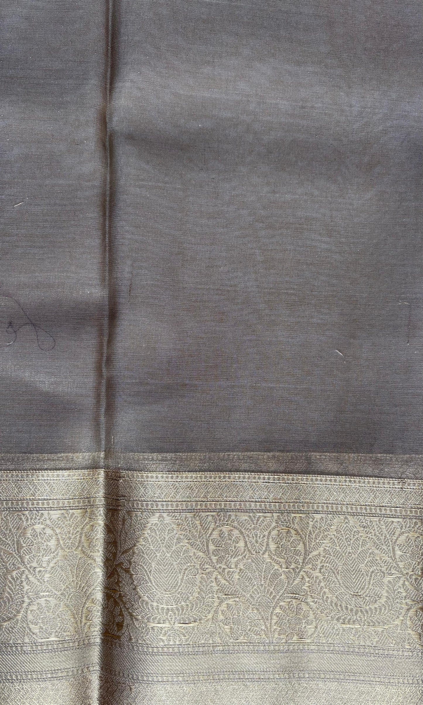 Brown And Gray Tissue Saree