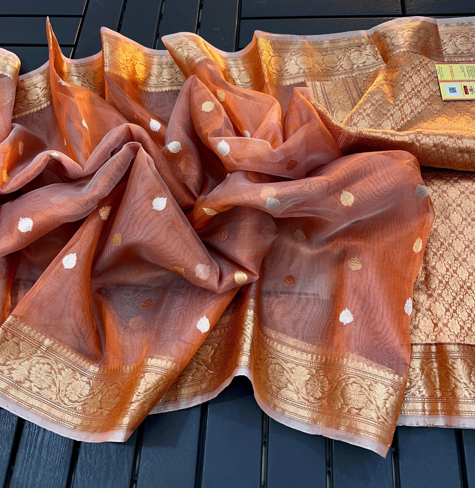 Red Banarasi Tissue silk saree