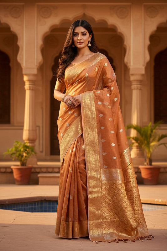 Red Pure Tissue Saree